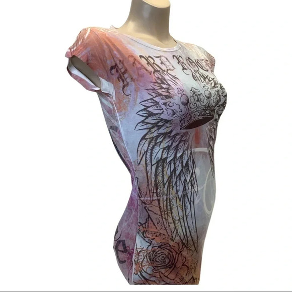 Hard Rock Cafe y2k Mcbling Fitted Sublimation Baby Tee - Picture 2 of 4